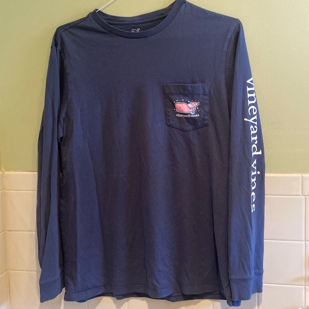 🕎Vineyard Vines Happy Hanukkah T -Shirt Men's Blue Long Sleeve Size Medium